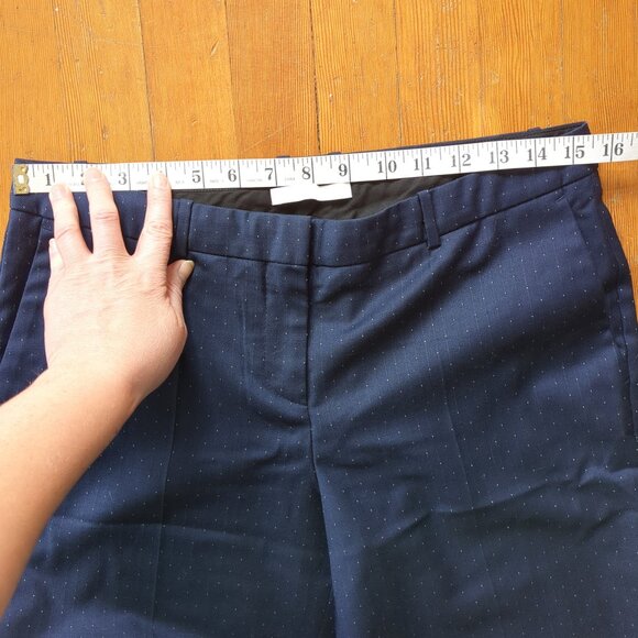 HUGO BOSS Wool Blend Lightweight Office MId-Rise Business Pants in Navy Microdot - Picture 9 of 15
